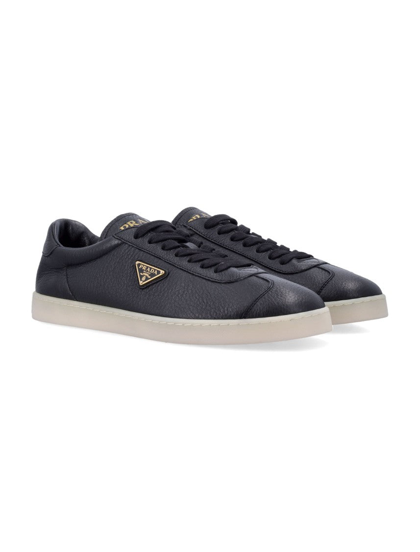 Prada Grained Leather Low-Top Sneakers