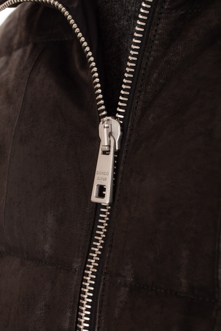 Giorgio Brato Padded Down Leather Bomber