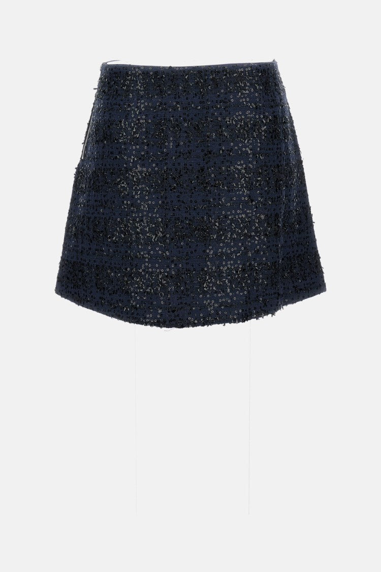 Rotate Birger Christensen Mesh Midi Skirt With Floral Bead Embroidery