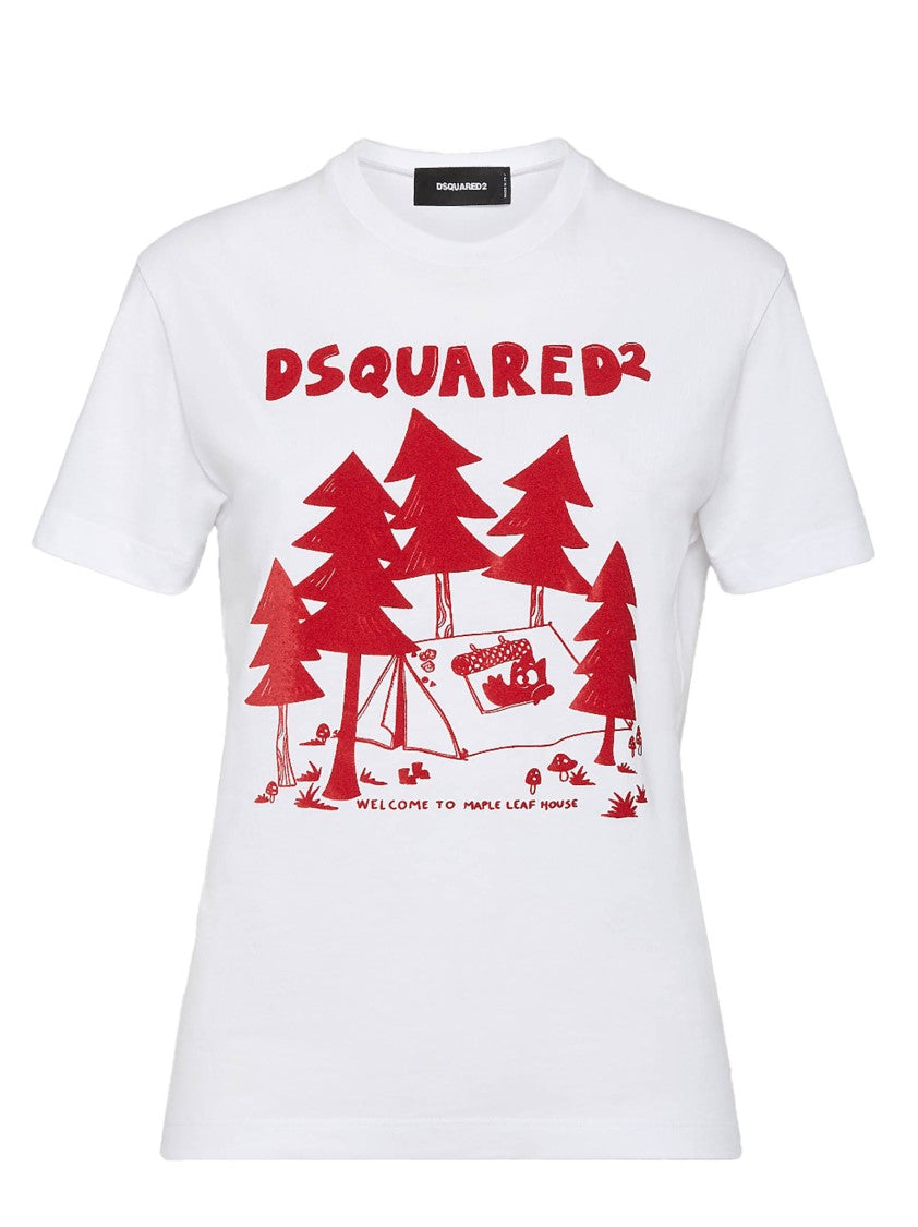 Dsquared2 Cotton Jersey T-Shirt With Playful Print