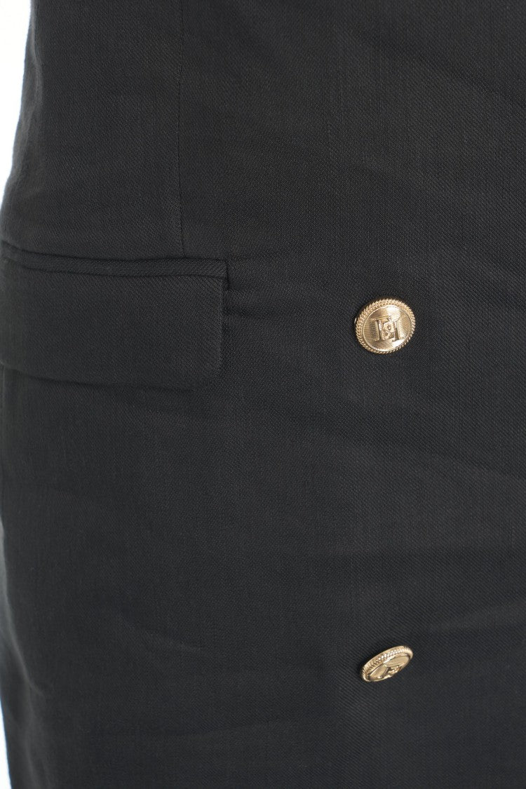 Elisabetta Franchi Linen Blend Mini Dress