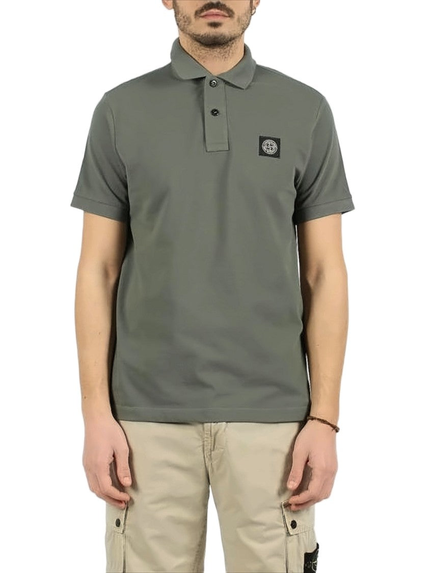 Stone Island Muted Green Fitted Polo Shirt