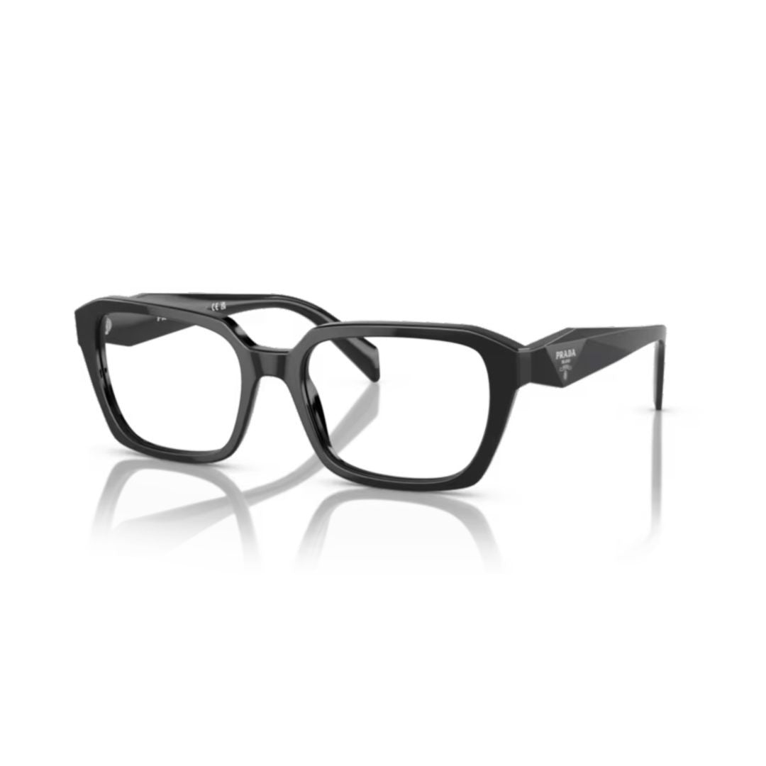 Prada 14Zv Vista Rectangular Black Acetate Eyeglasses
