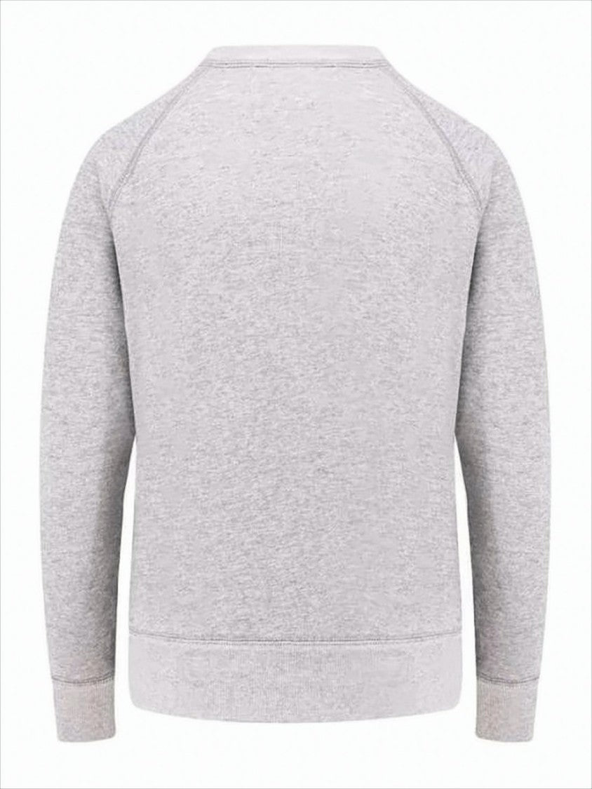 Isabel Marant Heather Grey Long-Sleeved Sweatshirt With Minimalist Emblem