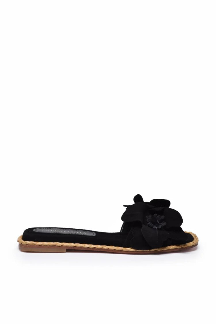 Paloma Barceló Suede Slide Sandal - Black