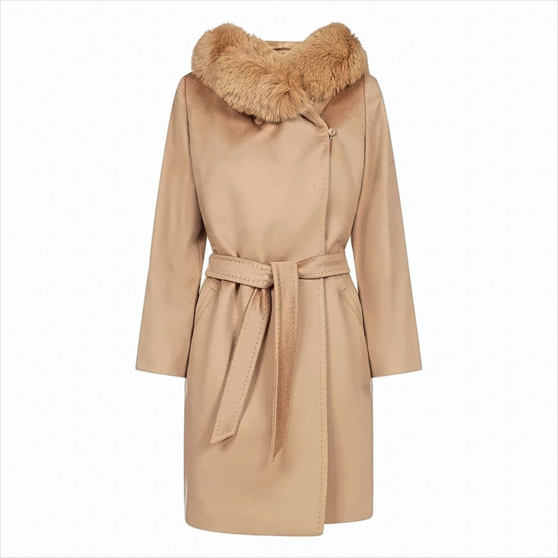 Max Mara Knee-Length Coat With Belted Waist