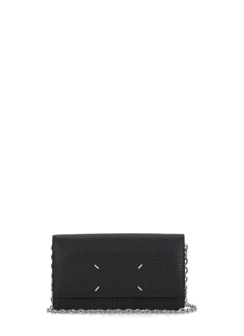 Maison Margiela Black Pebbled Leather Shoulder Bag