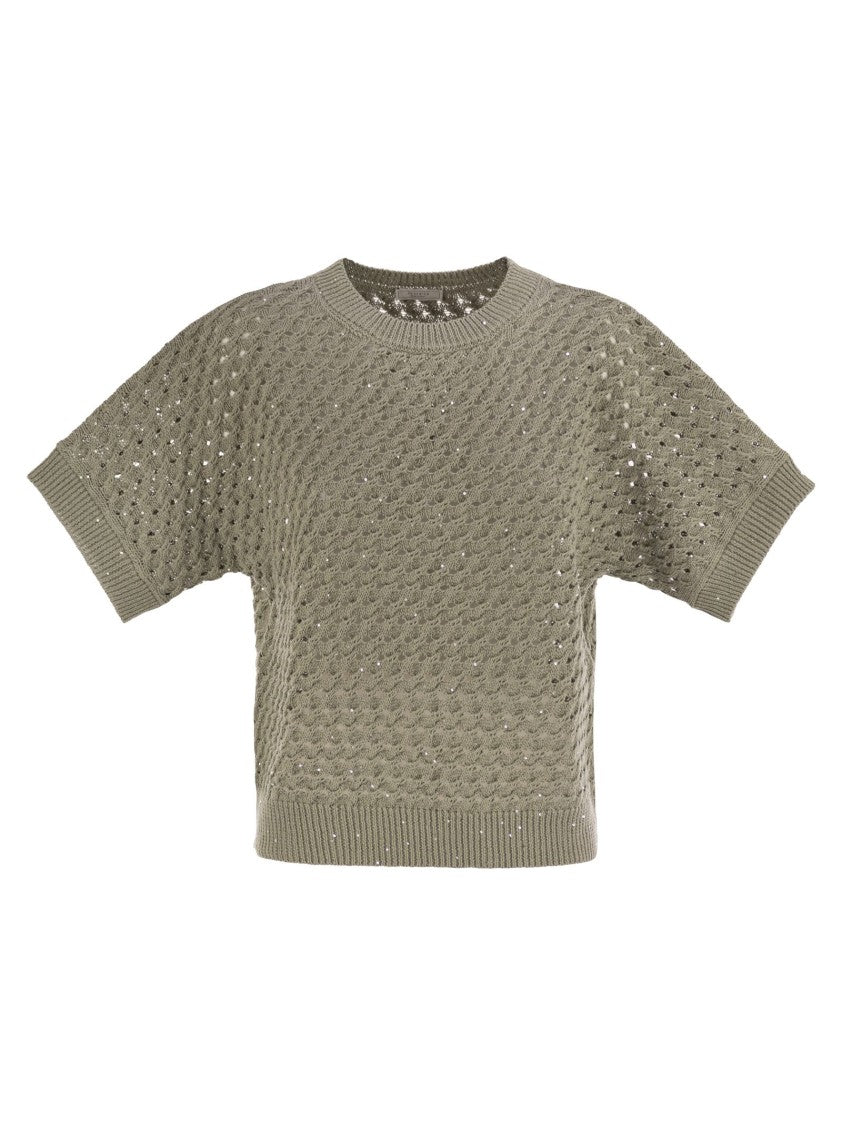 Peserico Cotton Cordonnet Jumper With Sequins