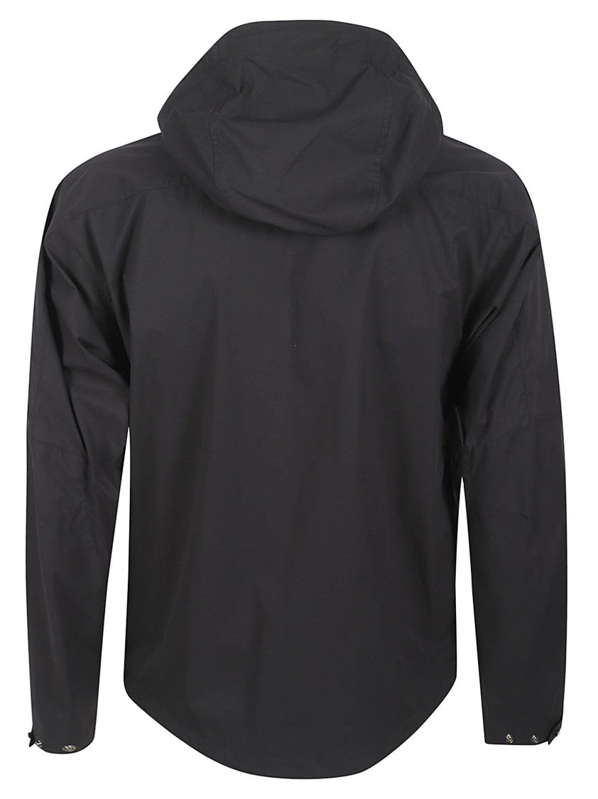 C.P. Company Cropped Black Casual Jacket With Zippered Closure