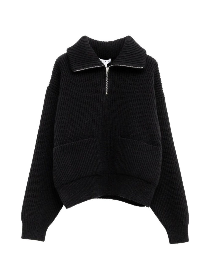 Alaïa Zip-Through Ribbed Wool-Cashmere Trucker Jumper