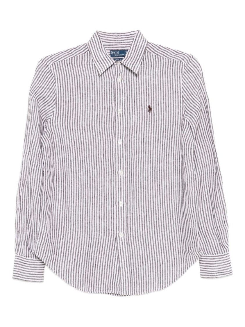Polo Ralph Lauren Vertical Stripe Linen Shirt With Classic Collar