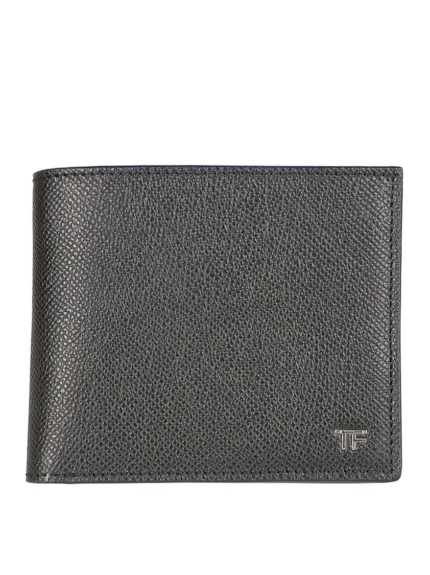 Tom Ford Textured Leather Bifold Wallet With Monogrammed Accent