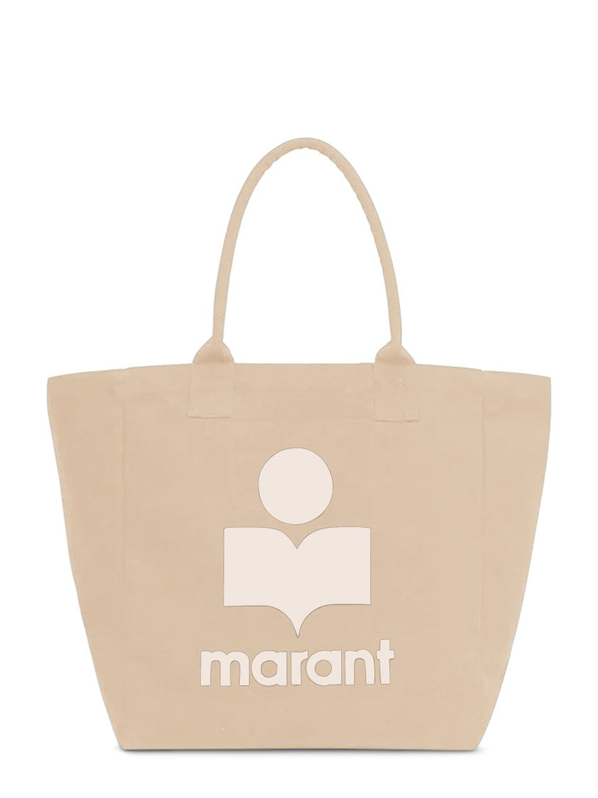 Isabel Marant Beige Graphic Logo Yenky-Gf Tote Bag