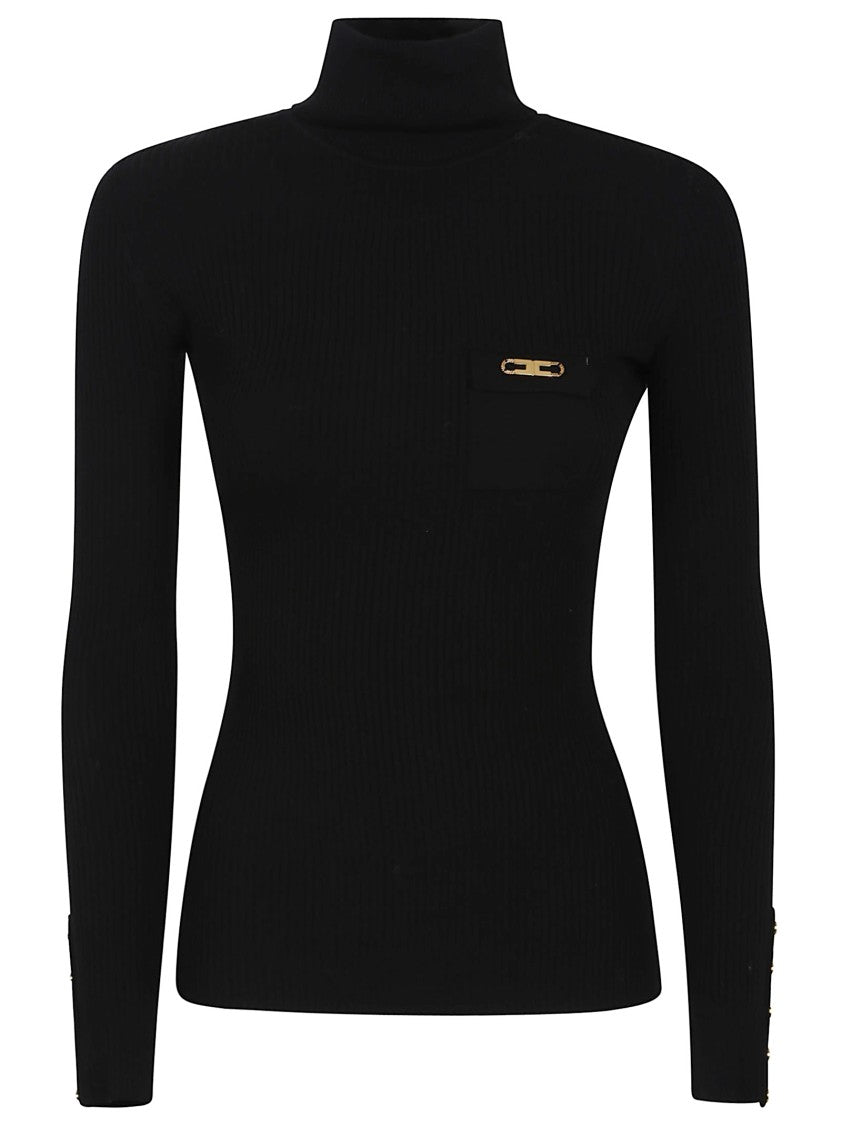 Elisabetta Franchi Ribbed Turtleneck Sweater