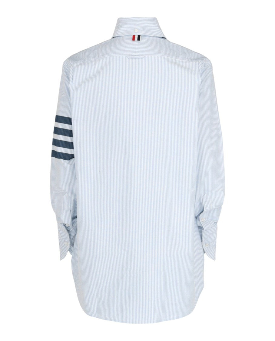 Thom Browne Striped Oxford 4-Bar Oversized Shirt