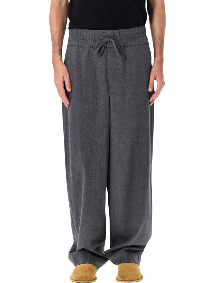Ami Paris Relaxed-Fit Grey Wool Jogging Pants