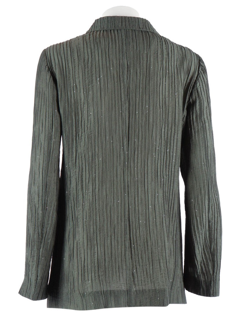 Emporio Armani Green Textured Crinkled Fabric Blazer