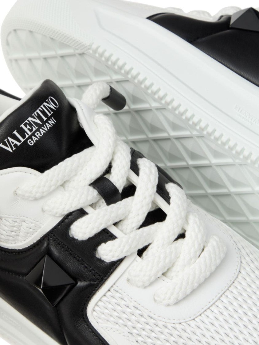 Valentino White/Black Breathable Mesh Sneakers