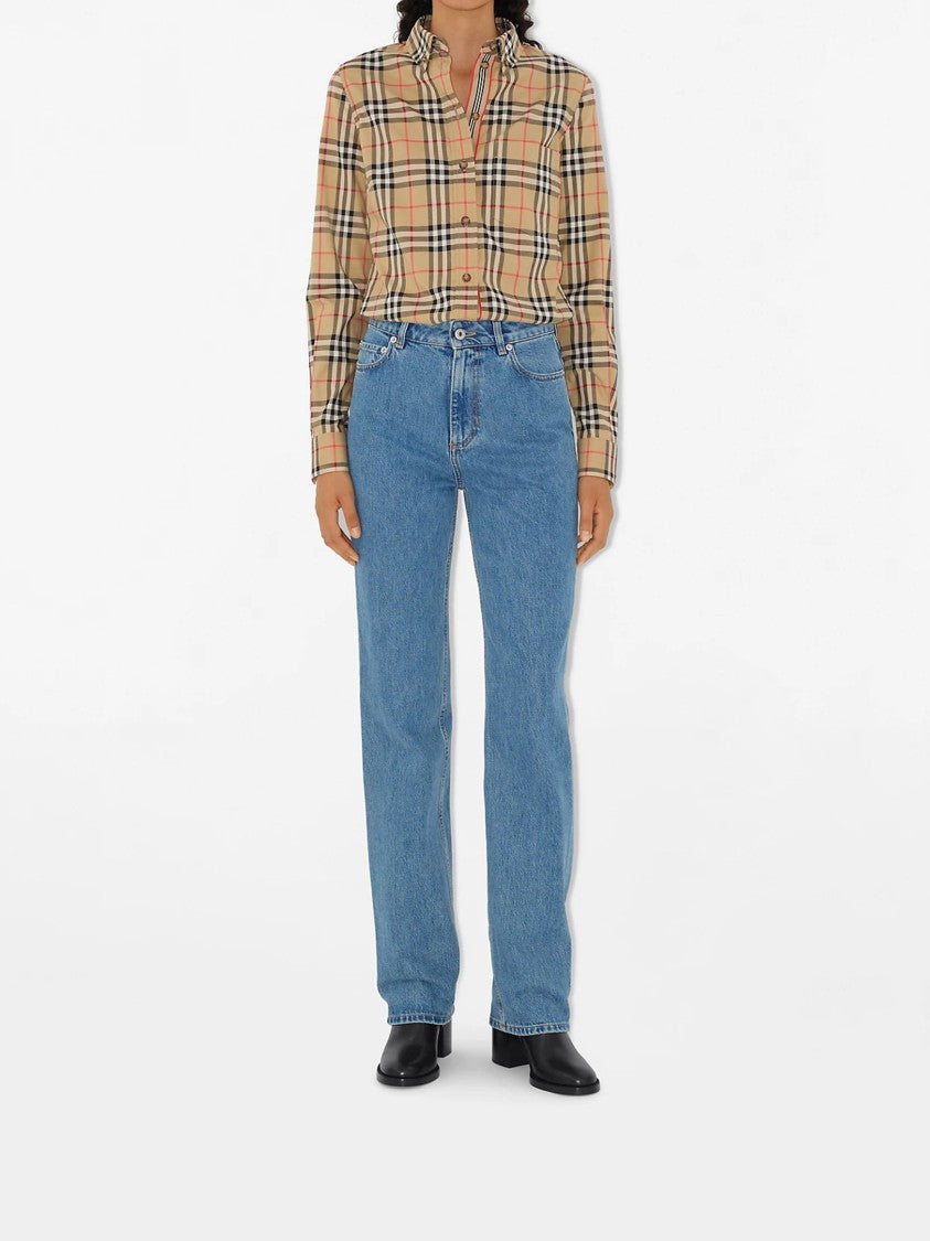 Burberry Lapwing Sr Check Pattern Button-Up Shirt