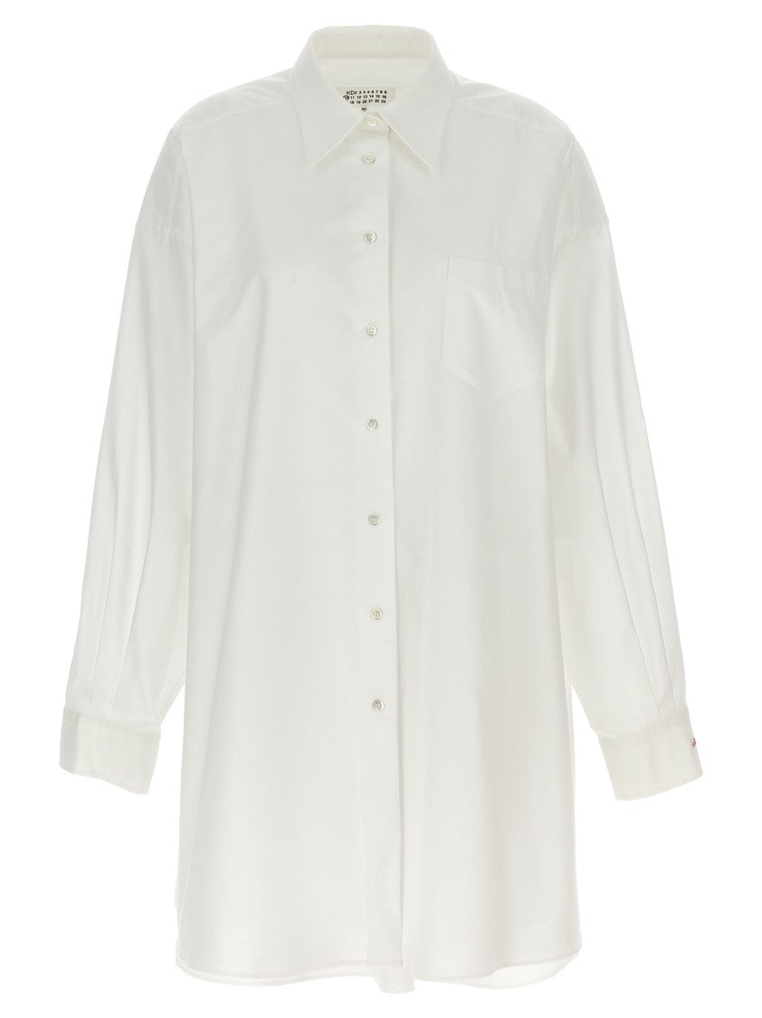Maison Margiela White Cotton Poplin Oversized Chemisier Dress