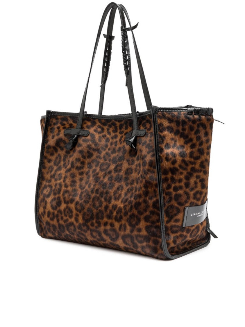 Gianni Chiarini Brown Marcella Leopard Print Tote Bag