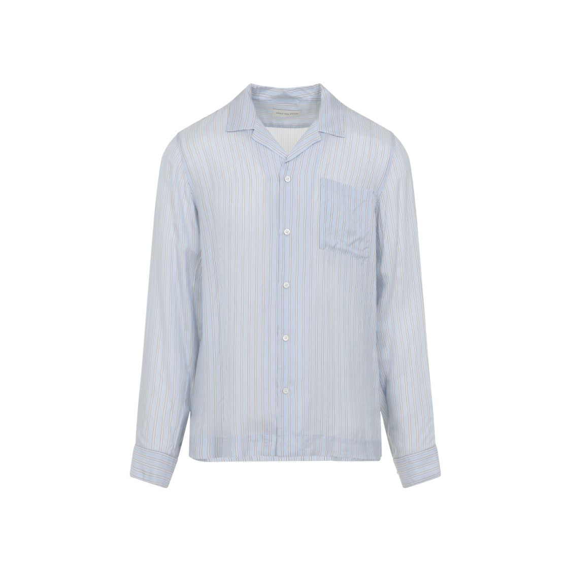 Dries Van Noten Relaxed-Fit Cupro Shirt With Vertical Stripe Pattern