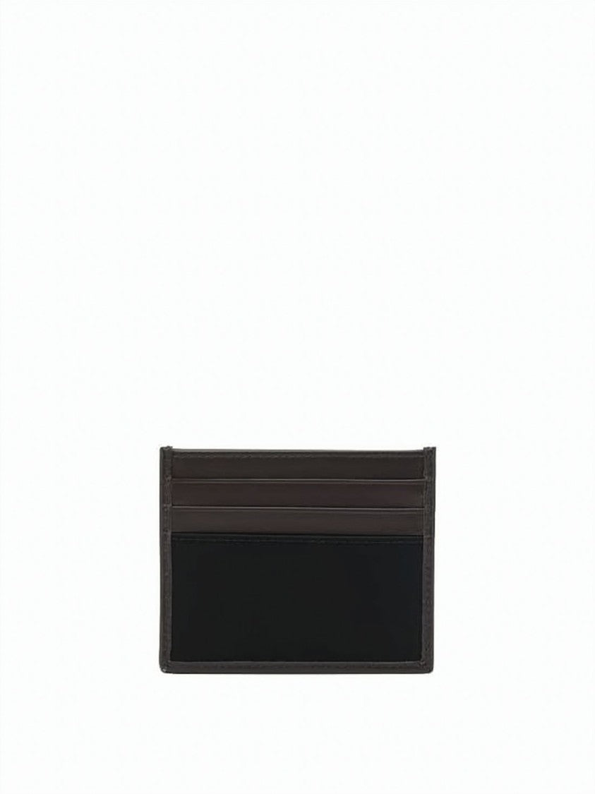 Prada Black Cardholder With Triangular Logo Plaque