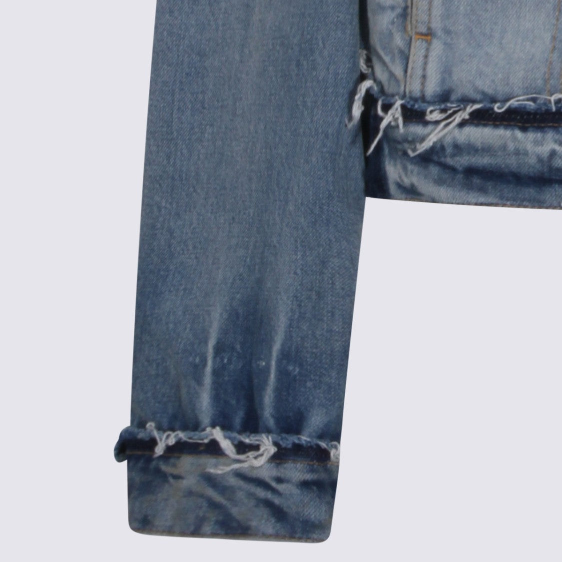Maison Margiela Light Blue Denim Jacket With Distressed Details