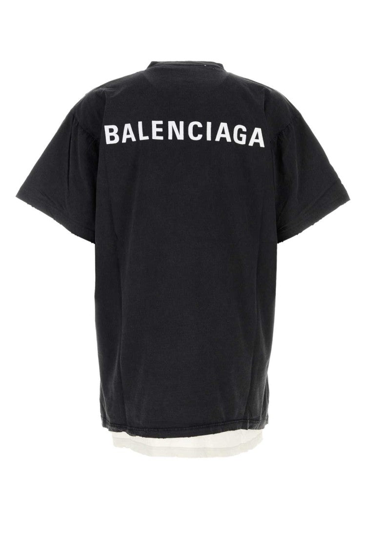 Balenciaga Slate Cotton Oversize T-Shirt