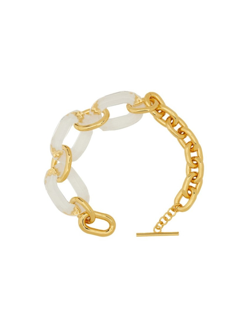 Rabanne Gold-Tone Chain Necklace With Translucent Elements