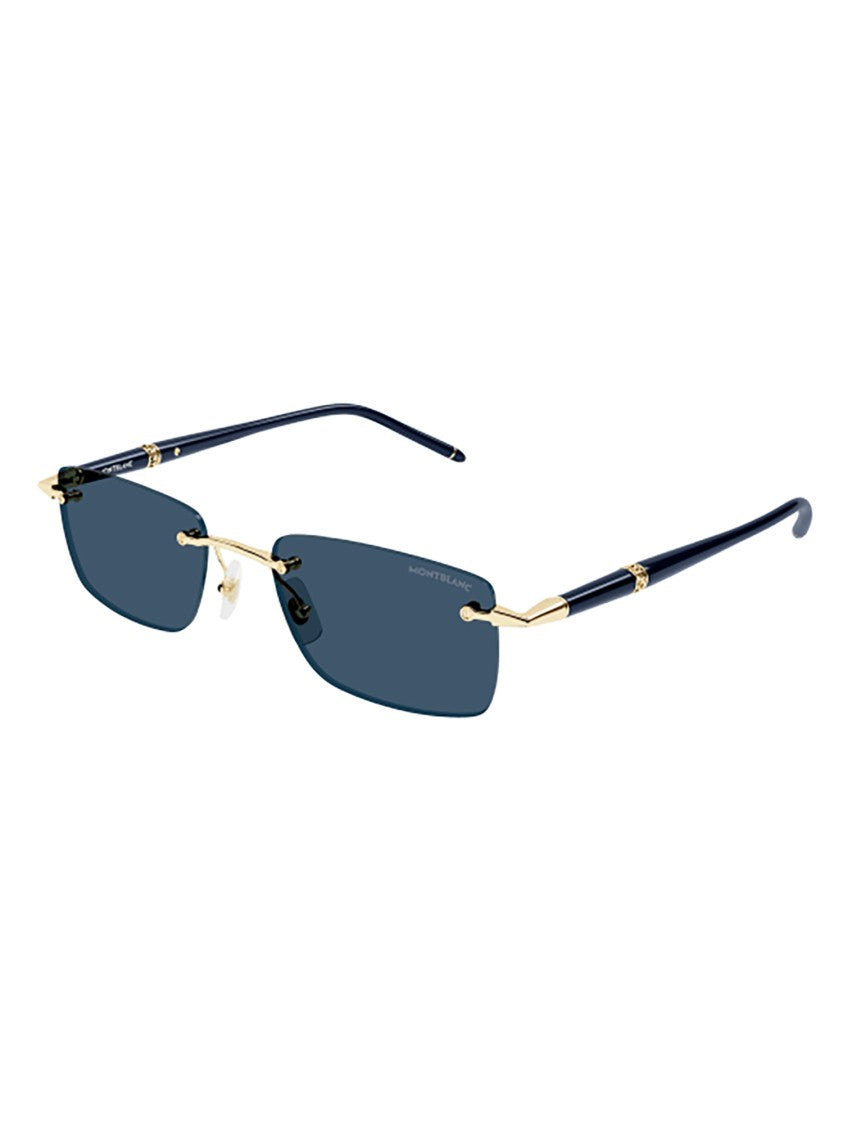 Montblanc Mb0344s Rimless Rectangular Gold Sunglasses