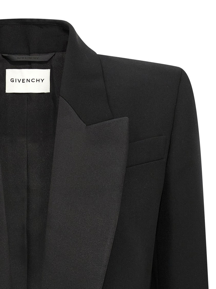 Givenchy Bolero Blazer With Peak Lapels And Maxi Padded Shoulders