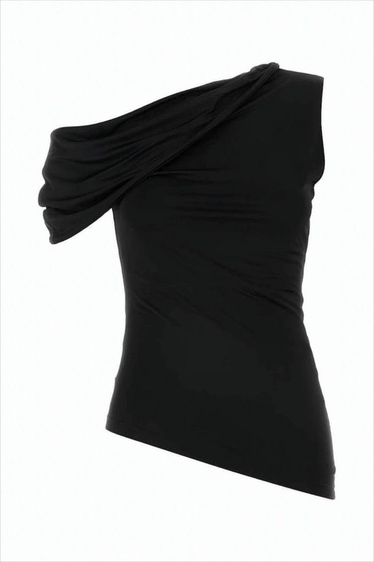 Alexander Mcqueen Sleeveless Top With Draped Sleeve