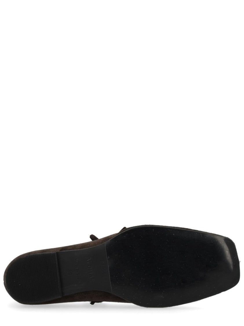 Alohas Sway Pointed Leather Bow Flats