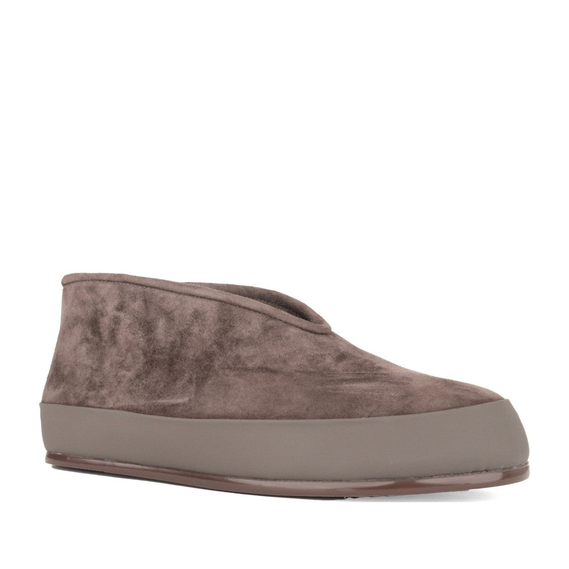 Linda Baumann Brown Fur-Lined Suede Loafers