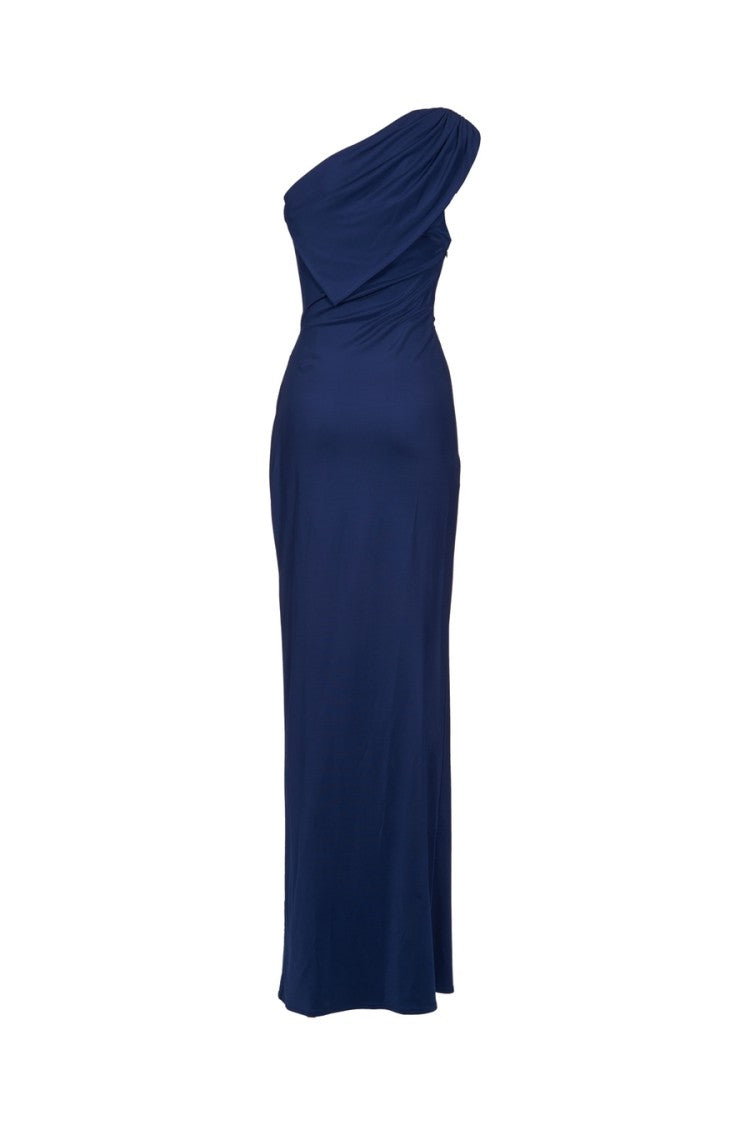 Elisabetta Franchi One-Shoulder Draped Soft Viscose Dress