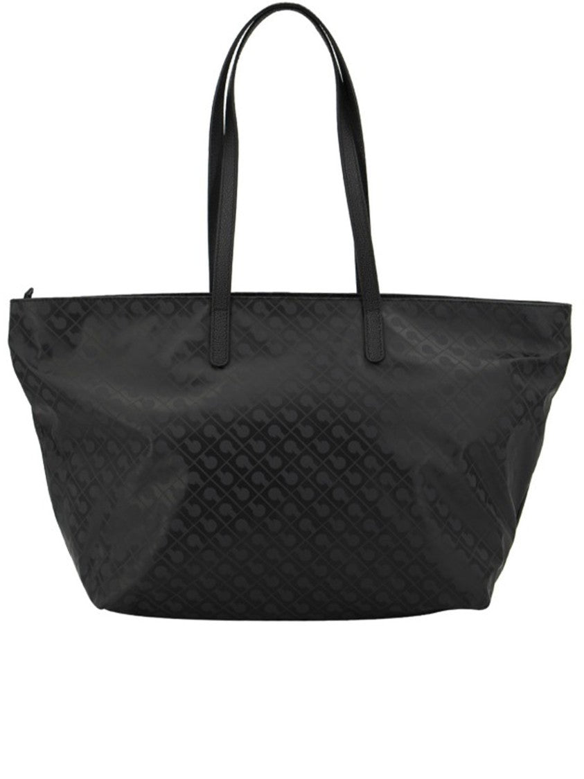 Gherardini Black Embossed Leather Tote Bag