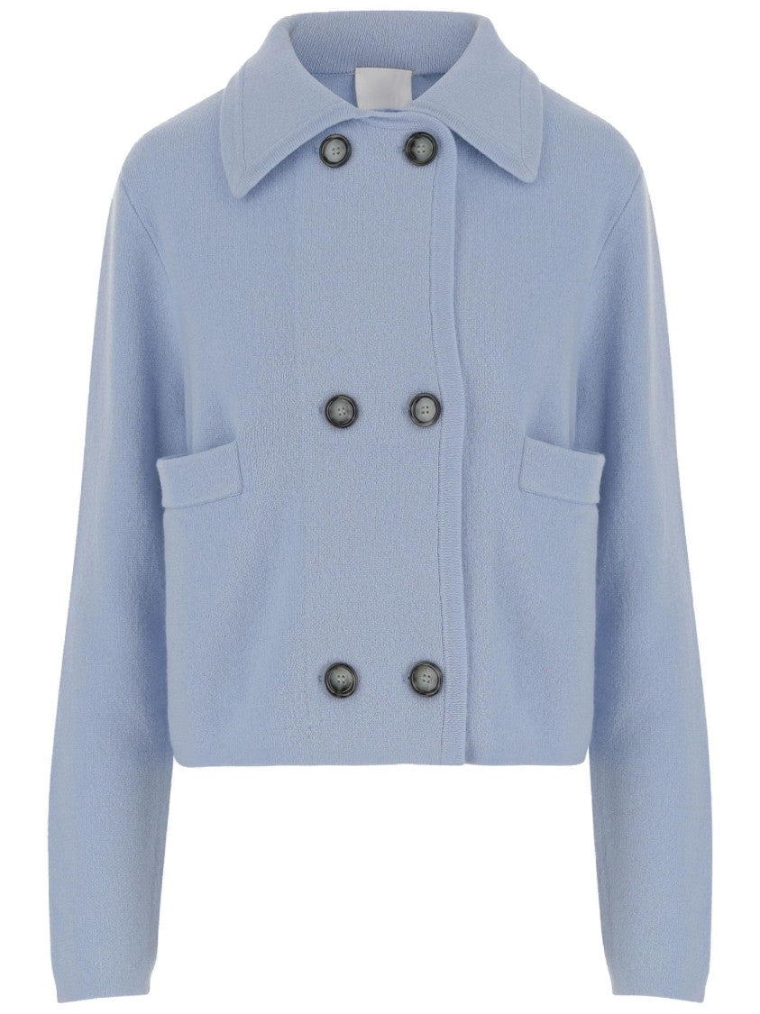 Allude Wool And Cashmere Double-Breasted Jacket With Classic Collar