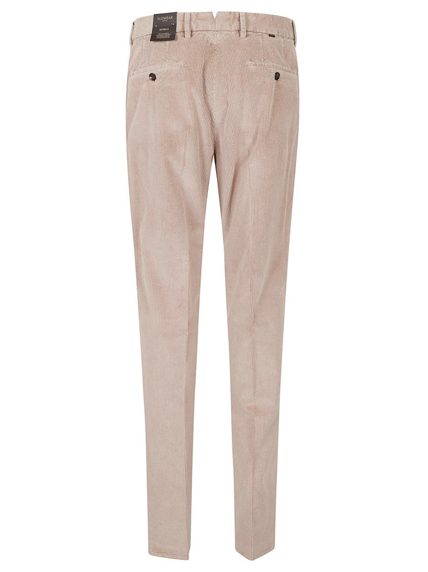 Incotex Antique Pink Stretch Corduroy Trousers With Sleek Design