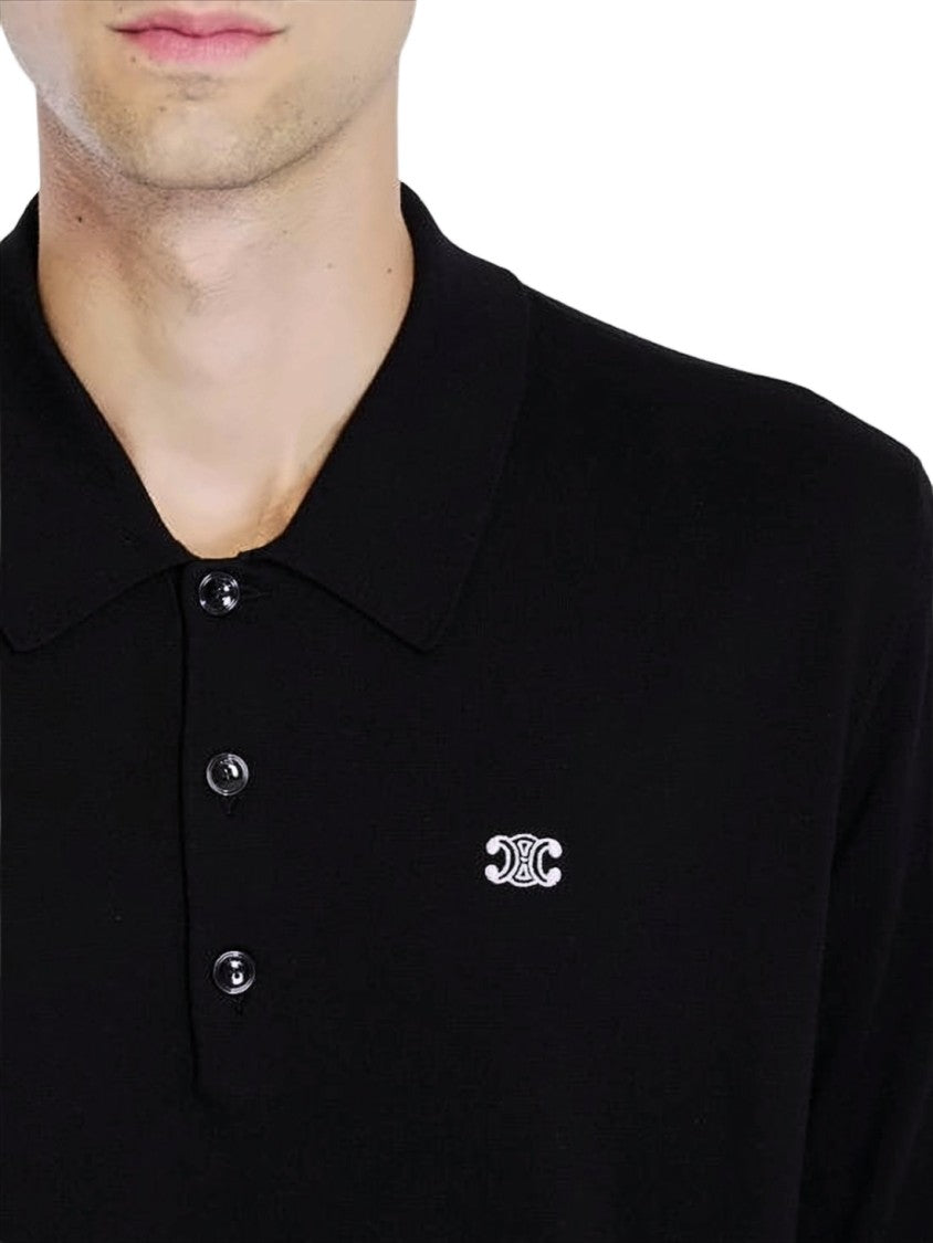 Celine Short-Sleeve Polo Shirt With Classic Collar