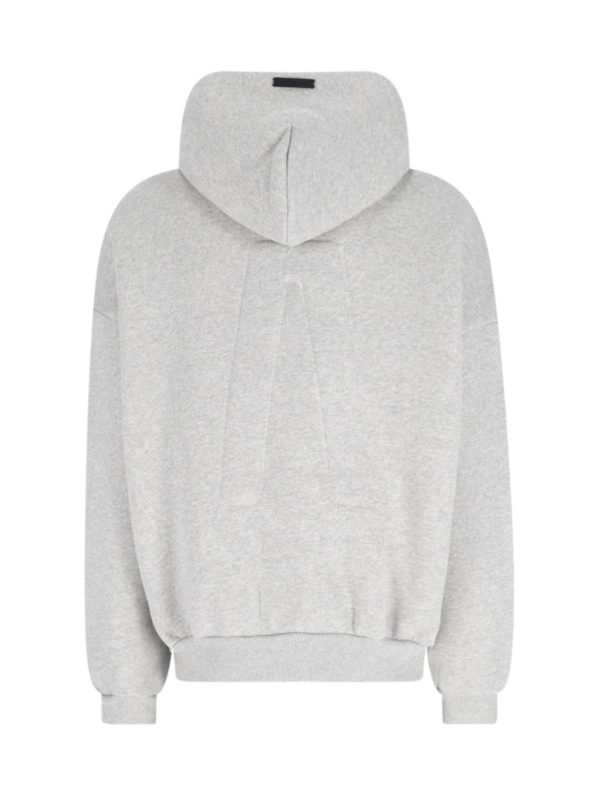 Fear Of God Zip-Up Cotton Blend Hoodie With Back Logo