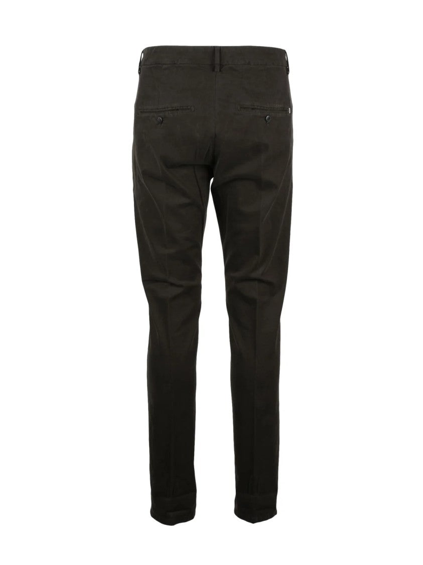 Dondup Brown Gaubert Faux-Leather Effect Stretch Cotton Trousers