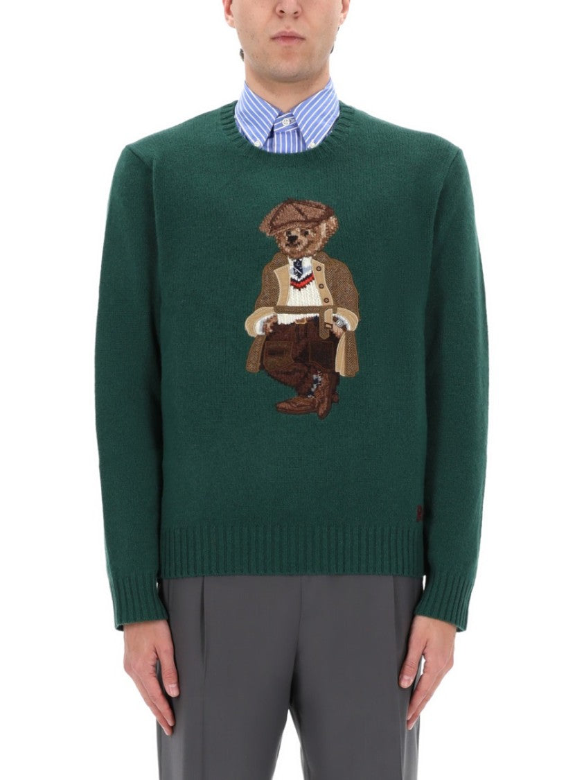 Polo Ralph Lauren Polo Bear Green Embroidered Sweater