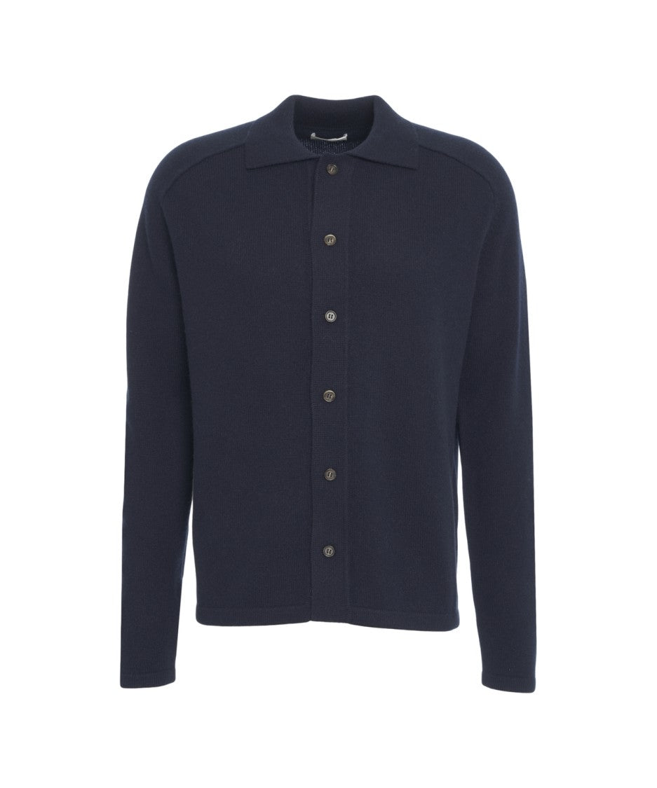 Soft Goat Cashmere Cardigan With Classic Collar