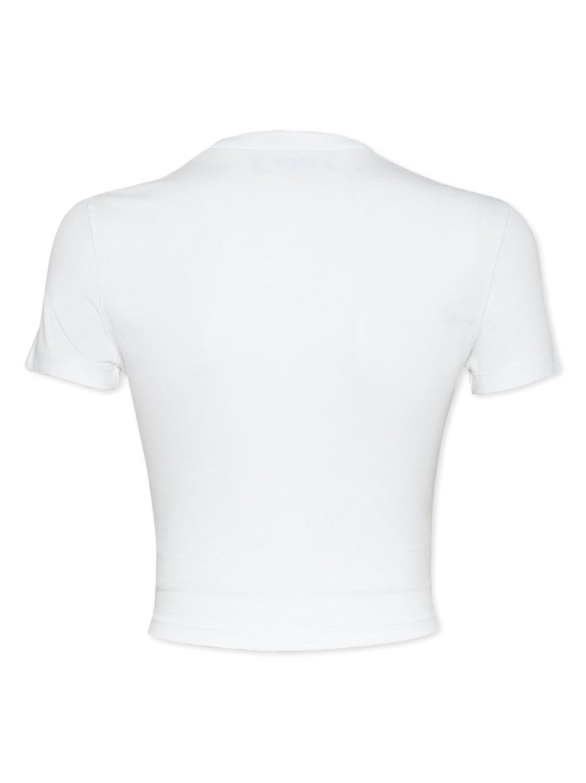 Dsquared2 Cropped White Cotton Jersey Icon T-Shirt