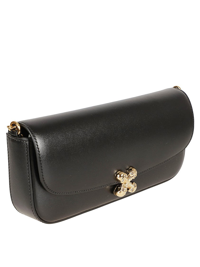Alexander Mcqueen Elongated East-West Black Calf Leather Bag