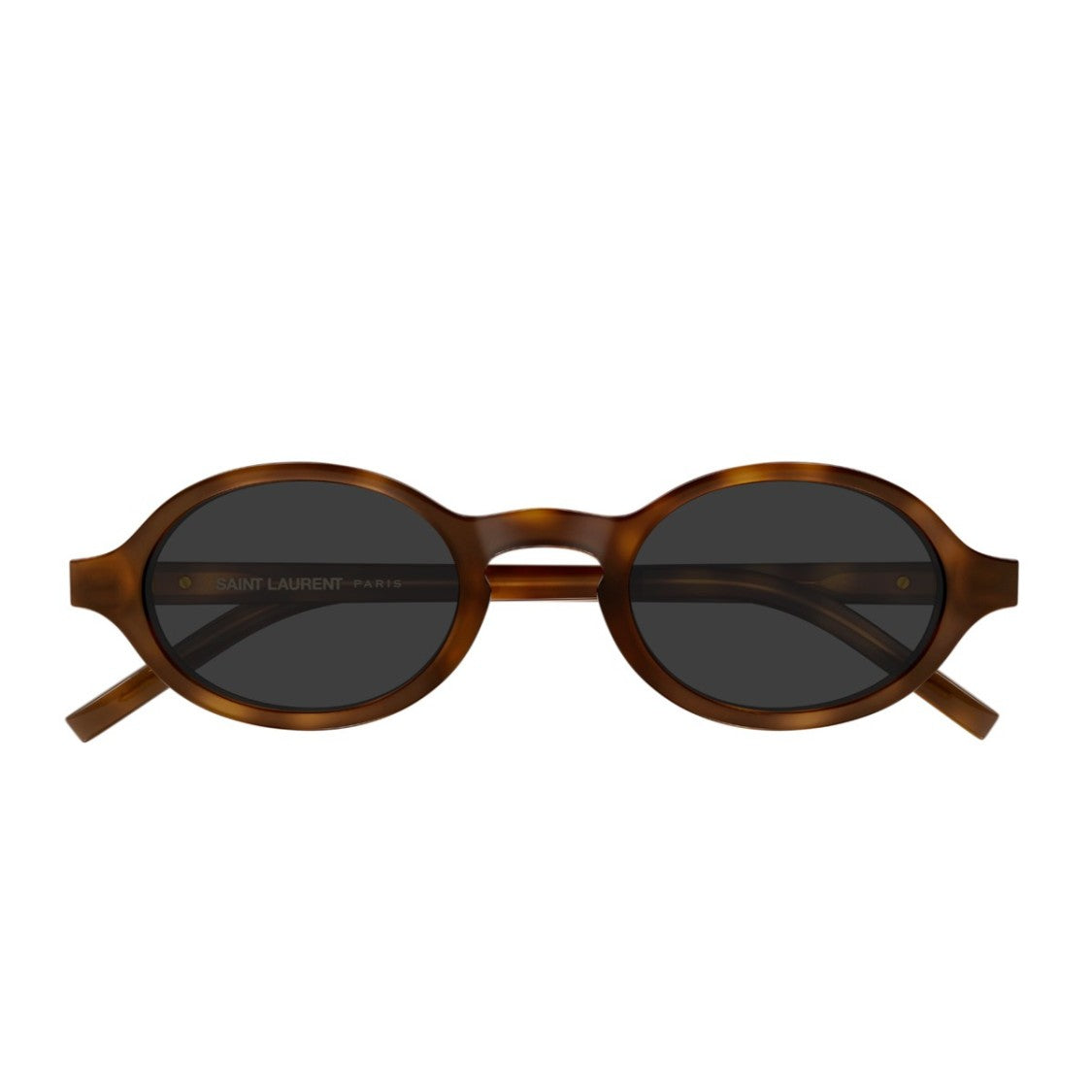 Saint Laurent Havana Monogram Acetate Oval Sunglasses