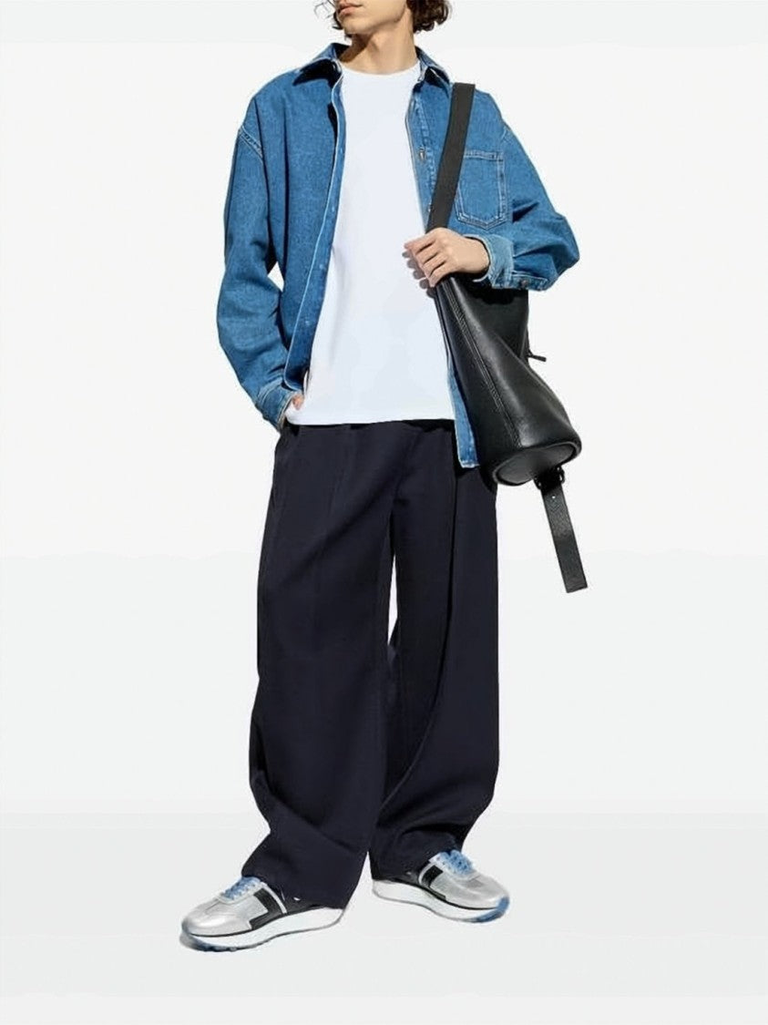 Loewe Denim Long-Sleeve Casual Shirt With Embroidered Detail