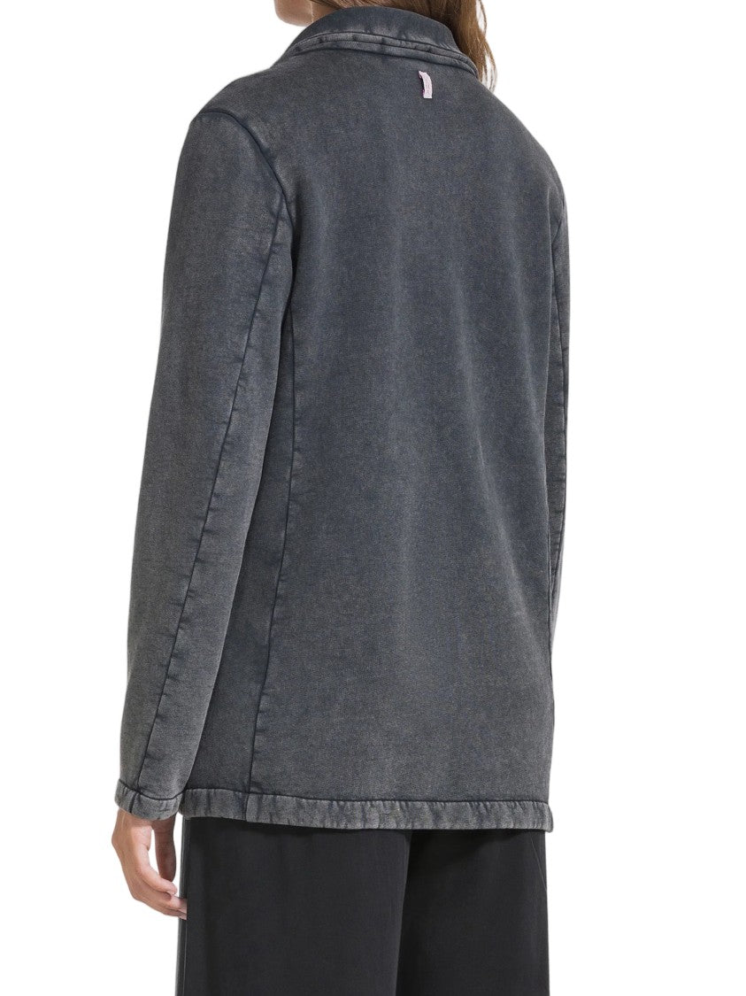 Deha Relaxed Fit Flap Pockets Cotton Sweatshirt Blazer