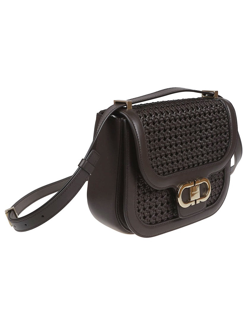 Ferragamo Handwoven Mini Borsa In Calf Leather